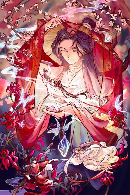 heaven official's blessing inspired historical Chinese painting reflecting Xie Lian's royal childhood setting
