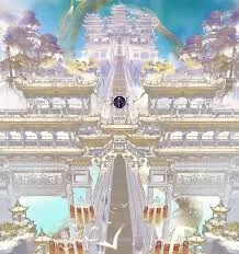 heaven official's blessing inspired palace court scene representing heavenly bureaucracy and rank